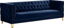 Load image into Gallery viewer, Michelle Navy Velvet Sofa image