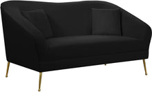 Load image into Gallery viewer, Hermosa Black Velvet Loveseat image