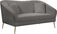 Load image into Gallery viewer, Hermosa Grey Velvet Loveseat image