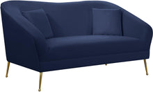 Load image into Gallery viewer, Hermosa Navy Velvet Loveseat image