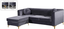 Load image into Gallery viewer, Eliana Grey Velvet 2pc. Reversible Sectional image