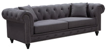 Load image into Gallery viewer, Chesterfield Grey Linen Sofa image