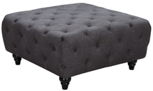 Load image into Gallery viewer, Chesterfield Grey Linen Ottoman image