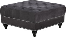 Load image into Gallery viewer, Sabrina Grey Velvet Ottoman image