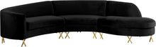 Load image into Gallery viewer, Serpentine Black Velvet 3pc. Sectional image