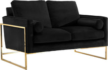 Load image into Gallery viewer, Mila Black Velvet Loveseat image