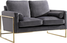 Load image into Gallery viewer, Mila Grey Velvet Loveseat image