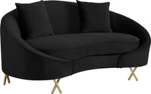 Load image into Gallery viewer, Serpentine Black Velvet Loveseat image