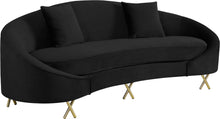 Load image into Gallery viewer, Serpentine Black Velvet Sofa image