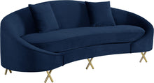Load image into Gallery viewer, Serpentine Navy Velvet Sofa image