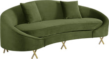 Load image into Gallery viewer, Serpentine Olive Velvet Sofa image