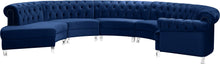 Load image into Gallery viewer, Anabella Navy Velvet 5pc. Sectional image