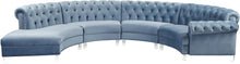 Load image into Gallery viewer, Anabella Sky Blue Velvet 4pc. Sectional image
