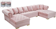 Load image into Gallery viewer, Presley Pink Velvet 3pc. Sectional image