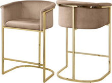 Load image into Gallery viewer, Donatella Beige Velvet Stool image
