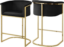 Load image into Gallery viewer, Donatella Black Velvet Stool image