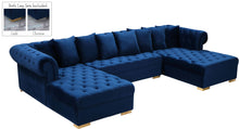 Load image into Gallery viewer, Presley Navy Velvet 3pc. Sectional image
