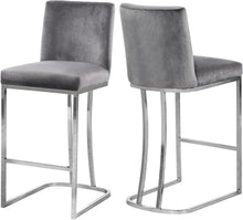 Load image into Gallery viewer, Heidi Grey Velvet Stool image