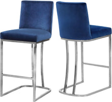 Load image into Gallery viewer, Heidi Navy Velvet Stool image