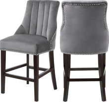 Load image into Gallery viewer, Oxford Grey Velvet Stool image