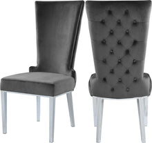Load image into Gallery viewer, Serafina Grey Velvet Dining Chair image