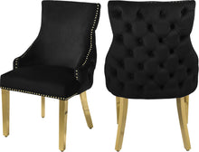 Load image into Gallery viewer, Tuft Black Velvet Dining Chair image