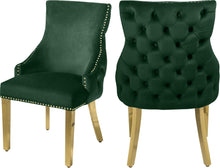 Load image into Gallery viewer, Tuft Green Velvet Dining Chair image