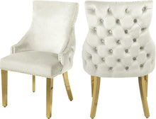 Load image into Gallery viewer, Tuft Cream Velvet Dining Chair image