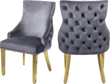 Load image into Gallery viewer, Tuft Grey Velvet Dining Chair image