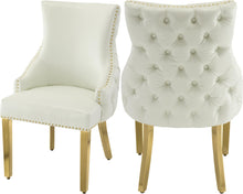 Load image into Gallery viewer, Tuft White Faux Leather Dining Chair image