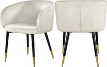 Load image into Gallery viewer, Louise Cream Velvet Dining Chair image