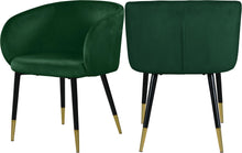Load image into Gallery viewer, Louise Green Velvet Dining Chair image