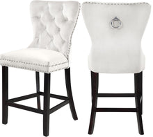 Load image into Gallery viewer, Nikki Cream Velvet Stool image