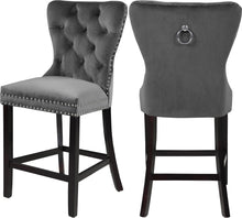 Load image into Gallery viewer, Nikki Grey Velvet Stool image