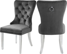 Load image into Gallery viewer, Carmen Grey Velvet Dining Chair image