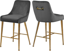 Load image into Gallery viewer, Owen Grey Velvet Stool image