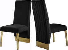 Load image into Gallery viewer, Porsha Black Velvet Dining Chair image