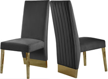 Load image into Gallery viewer, Porsha Grey Velvet Dining Chair image