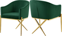 Load image into Gallery viewer, Xavier Green Velvet Dining Chair image