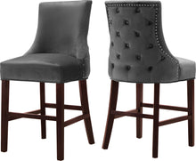 Load image into Gallery viewer, Hannah Grey Velvet Stool image
