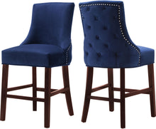 Load image into Gallery viewer, Hannah Navy Velvet Stool image
