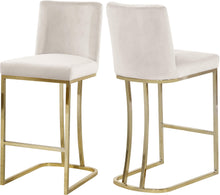 Load image into Gallery viewer, Heidi Cream Velvet Stool image