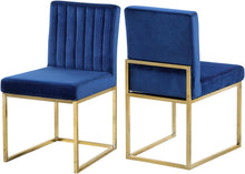 Load image into Gallery viewer, Giselle Navy Velvet Dining Chair image