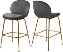 Load image into Gallery viewer, Paris Grey Velvet Stool image