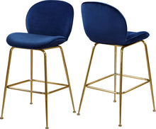 Load image into Gallery viewer, Paris Navy Velvet Stool image
