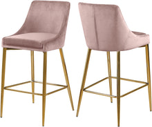 Load image into Gallery viewer, Karina Pink Velvet Stool image