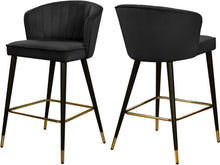 Load image into Gallery viewer, Cassie Black Velvet Stool image