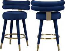 Load image into Gallery viewer, Fitzroy Navy Velvet Counter Stool image