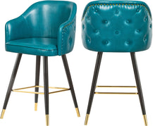 Load image into Gallery viewer, Barbosa Blue Faux Leather Counter/Bar Stool image