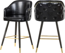 Load image into Gallery viewer, Barbosa Black Faux Leather Counter/Bar Stool image